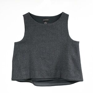 CLUB MONACO Midian Flannel Wool Lined Cropped Pullover Swing Tank Top